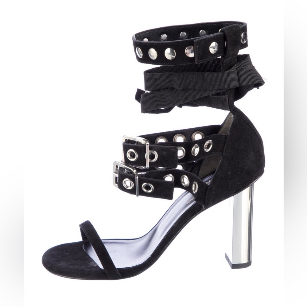Robert Clergerie x Self-Portrait Suede Gladiator Sandals - Picture 2 of 5